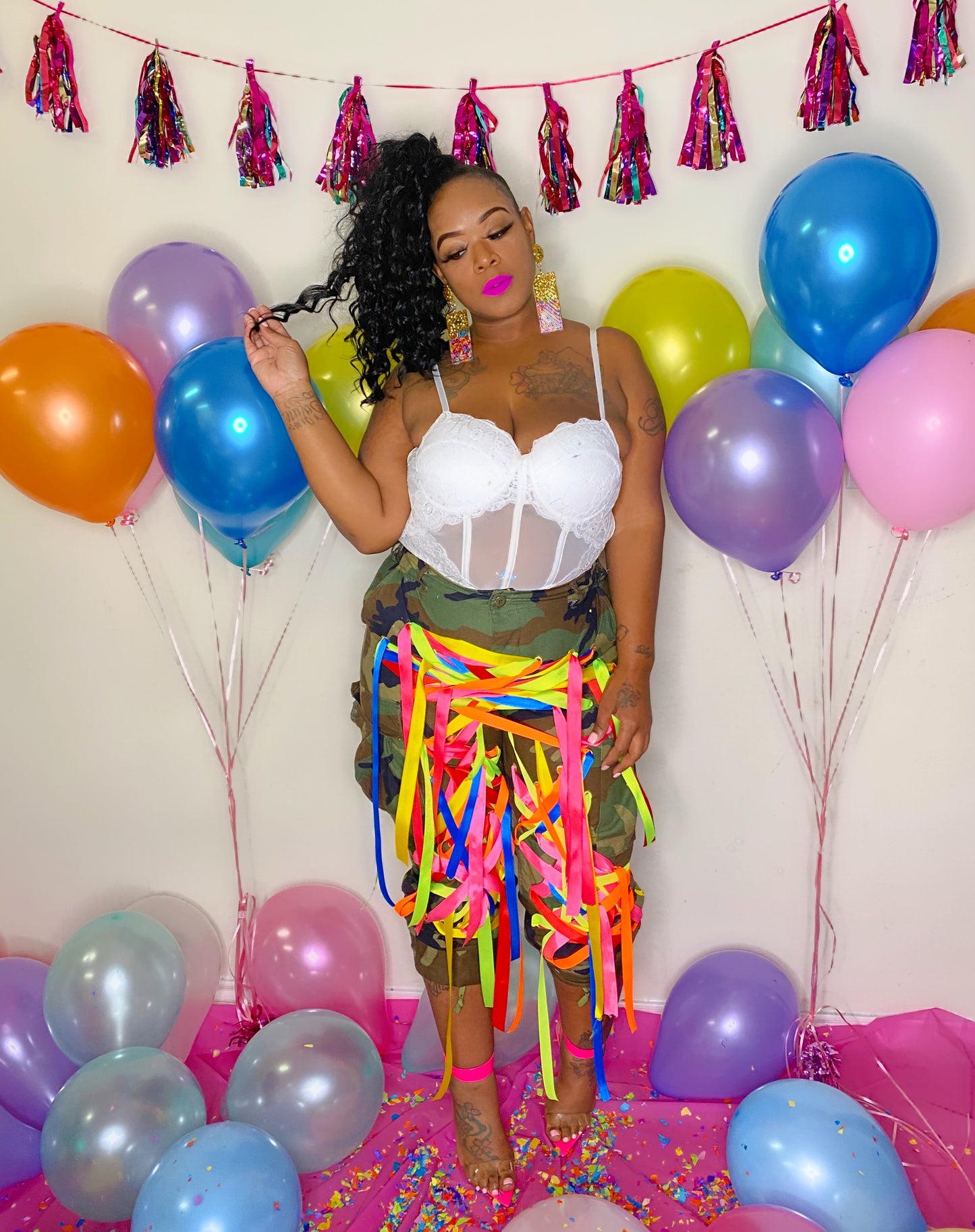 Birthday Confetti Camo Pants