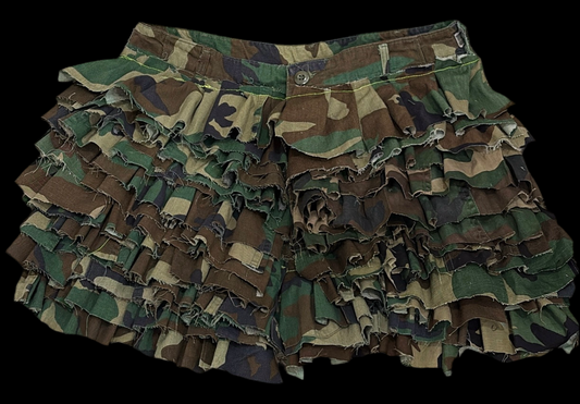 Camo Ruffle Shorts