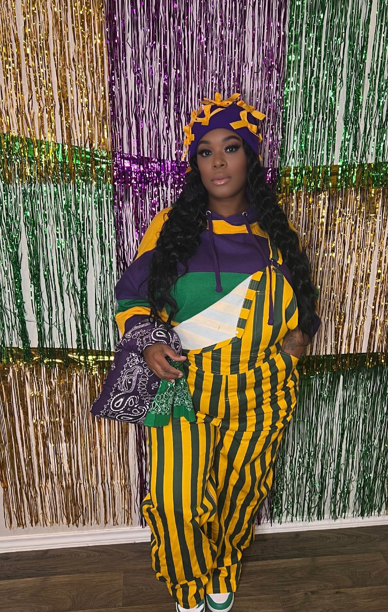 Mardi Gras Stripes Overall