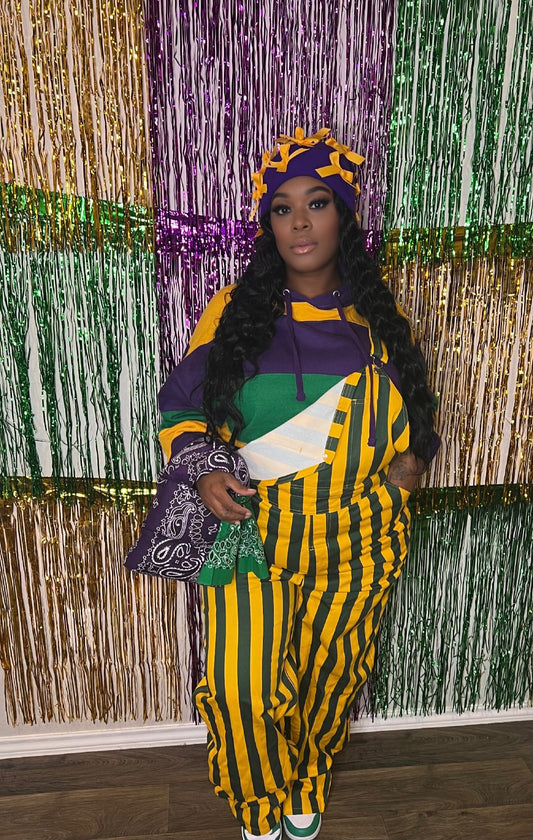 Mardi Gras Stripes Overall